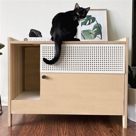 metal litter box enclosure|hidden litter box enclosures.